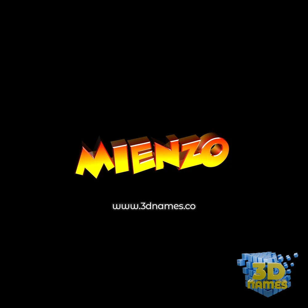 mienzo in Black Background style - 3D name wallpaper