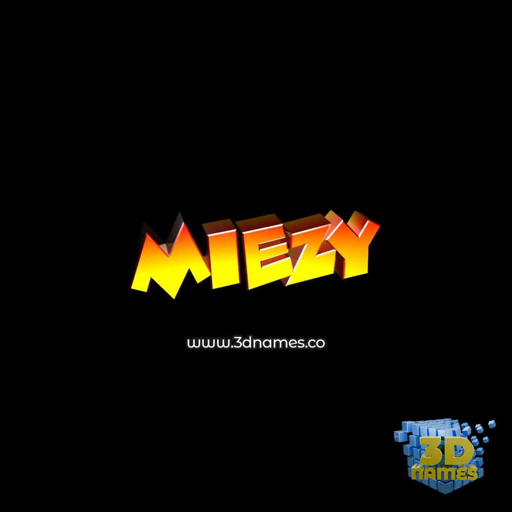 miezy in Black Background style - 3D name wallpaper