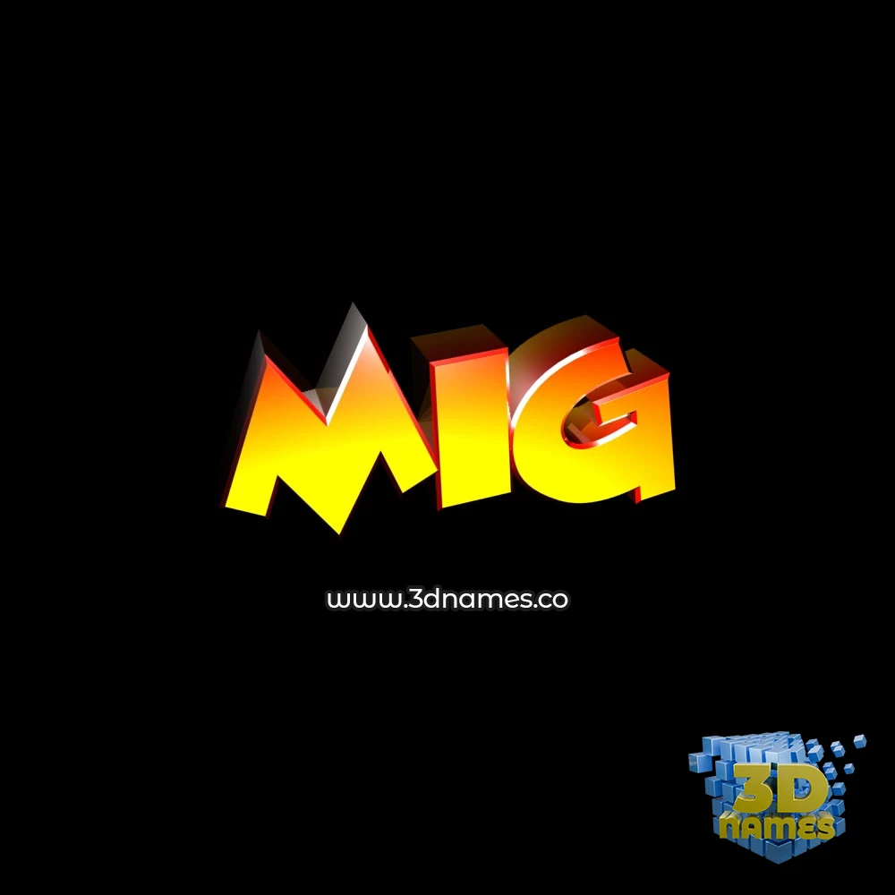 mig in Black Background style - 3D name wallpaper