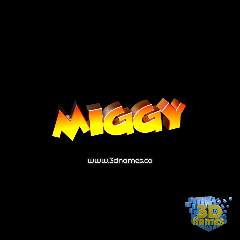 miggy in Black Background style - 3D name wallpaper