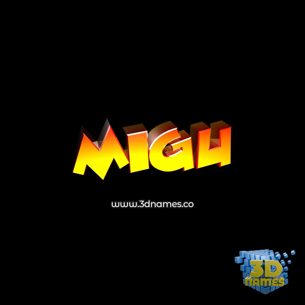 migu in Black Background style - 3D name wallpaper