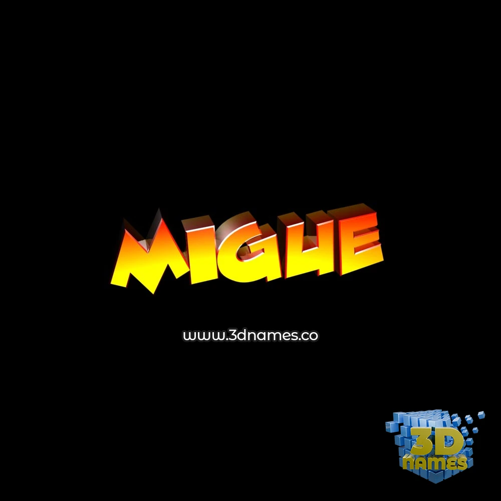 migue in Black Background style - 3D name wallpaper