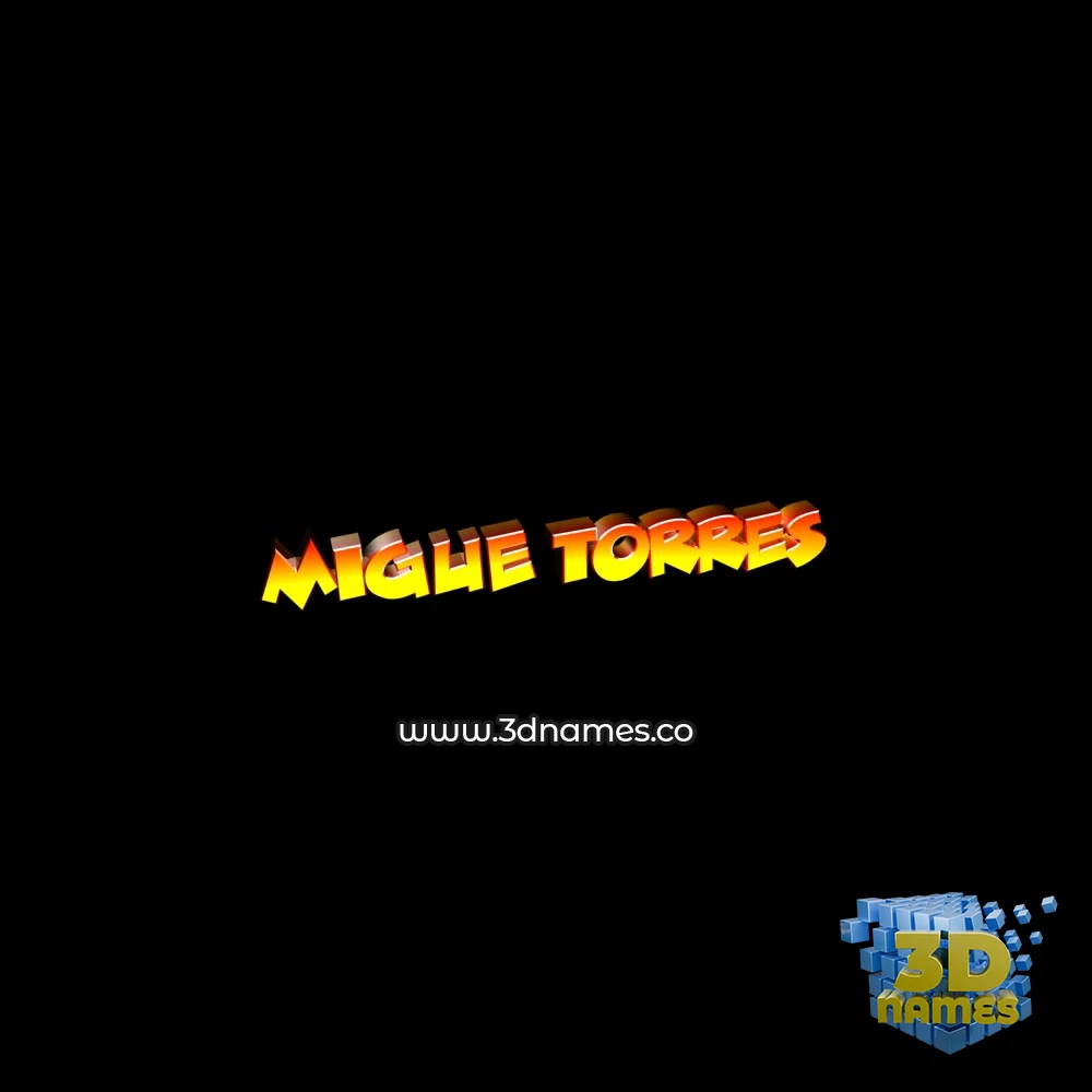 migue torres in Black Background style - 3D name wallpaper