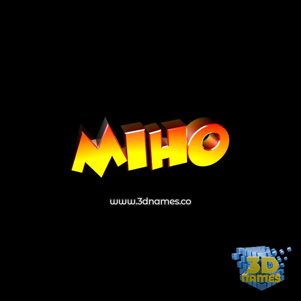 miho in Black Background style - 3D name wallpaper