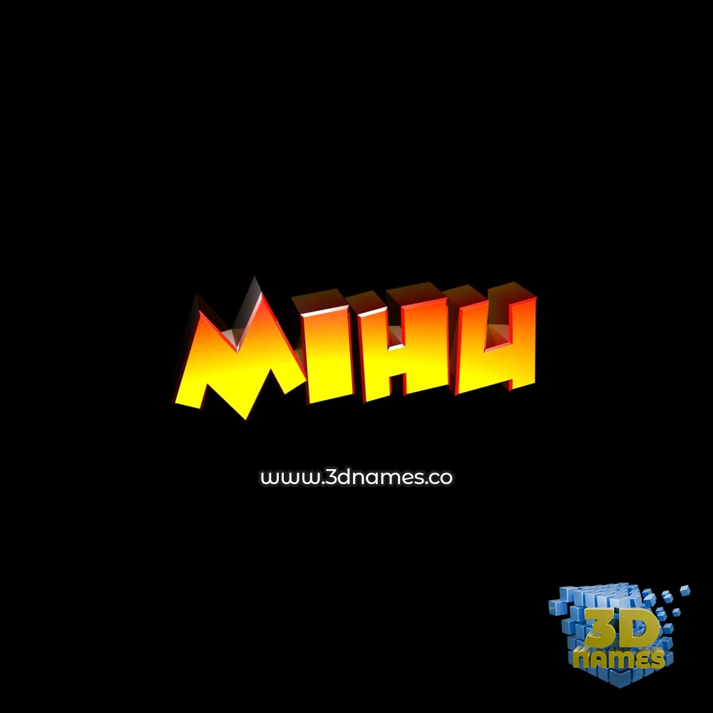 mihu in Black Background style - 3D name wallpaper