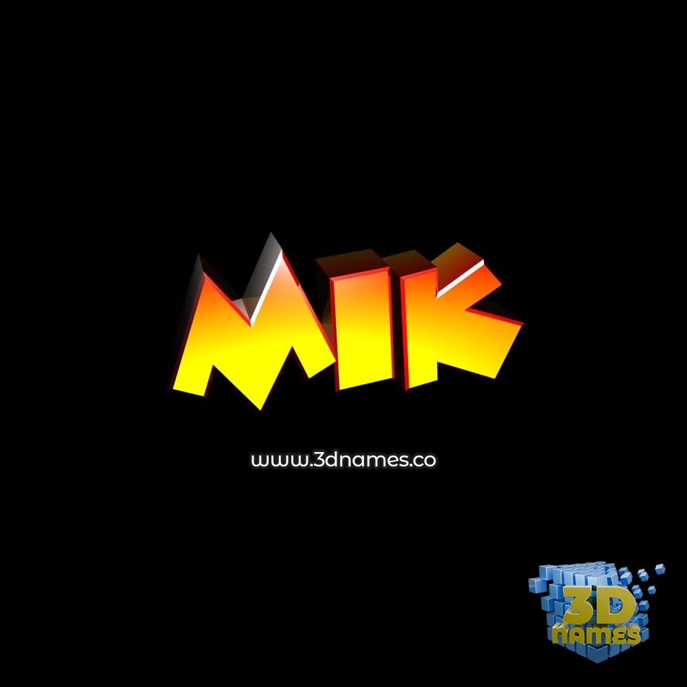 mik in Black Background style - 3D name wallpaper