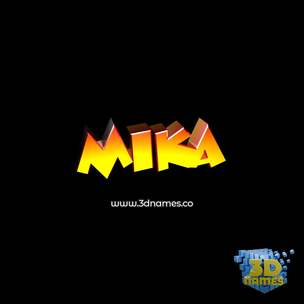 mika in Black Background style - 3D name wallpaper