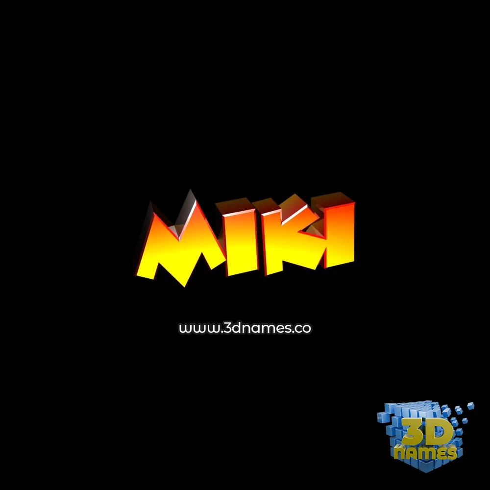miki in Black Background style - 3D name wallpaper