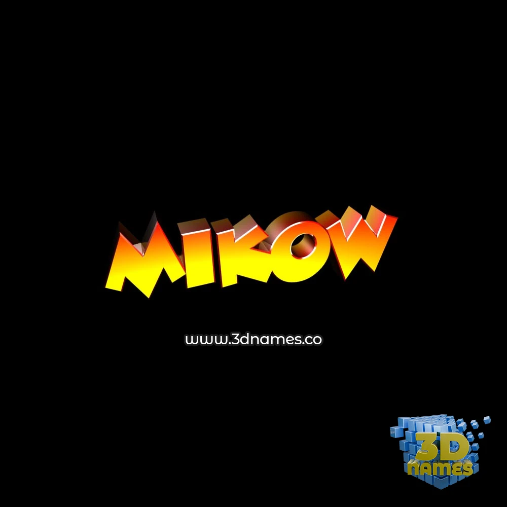 mikow in Black Background style - 3D name wallpaper
