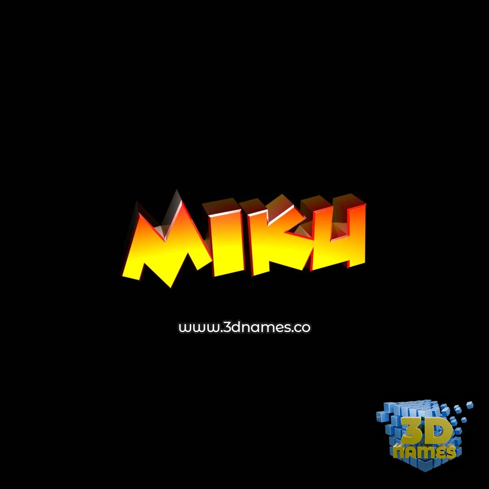 miku in Black Background style - 3D name wallpaper