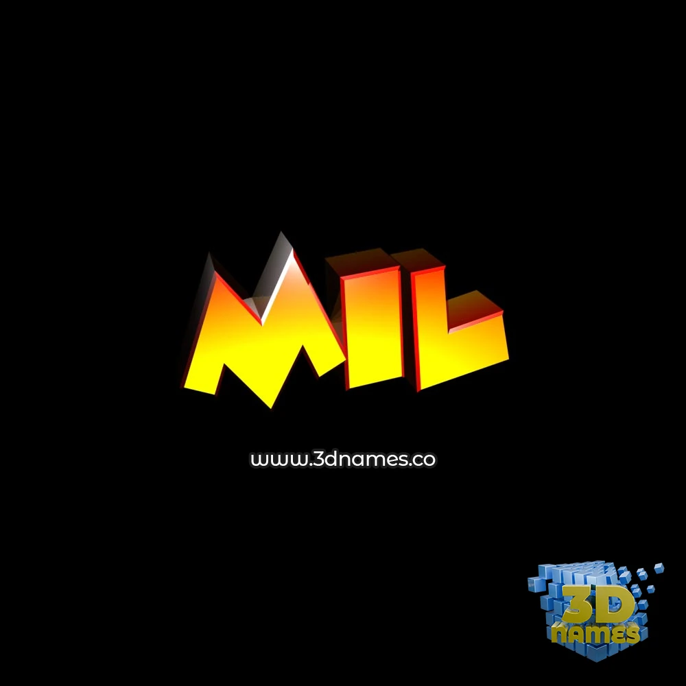 mil in Black Background style - 3D name wallpaper
