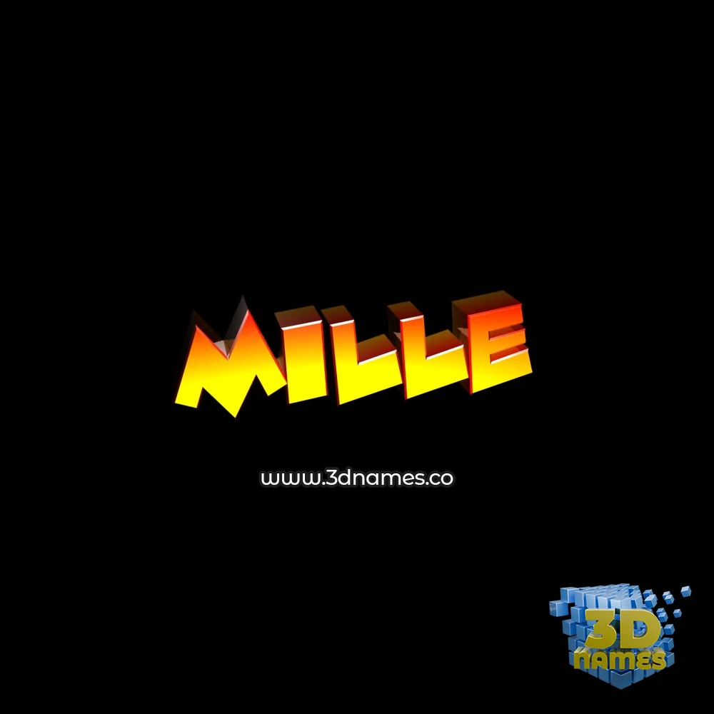 mille in Black Background style - 3D name wallpaper