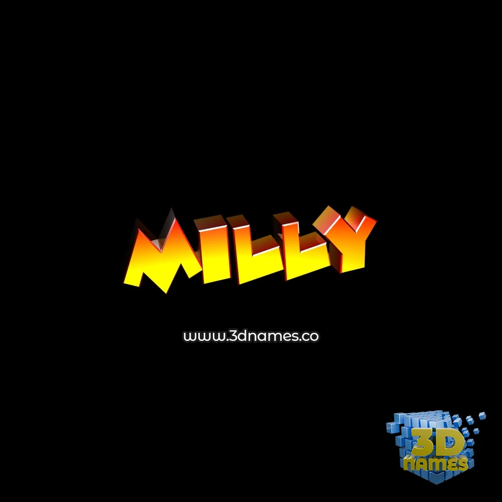 milly in Black Background style - 3D name wallpaper