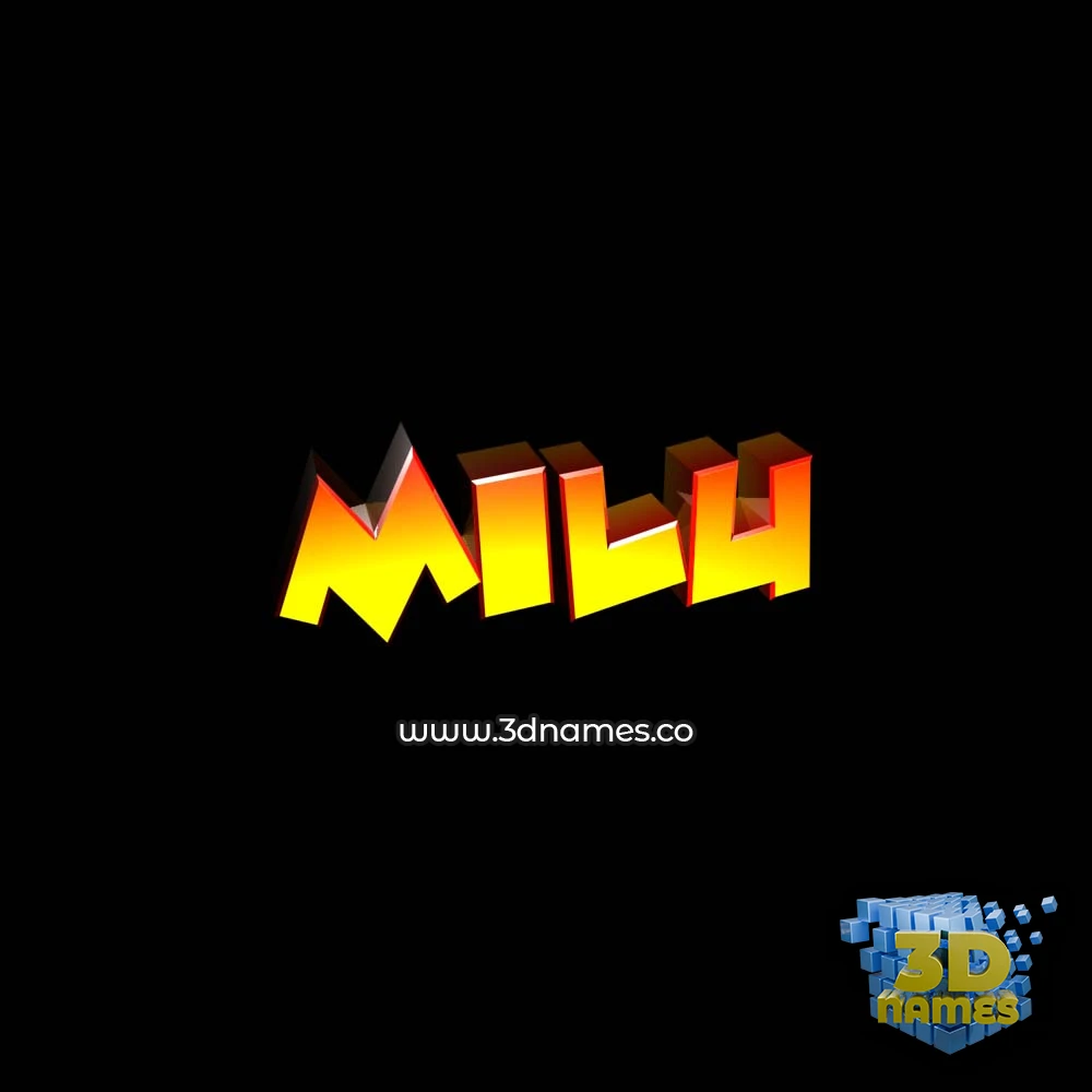 milu in Black Background style - 3D name wallpaper