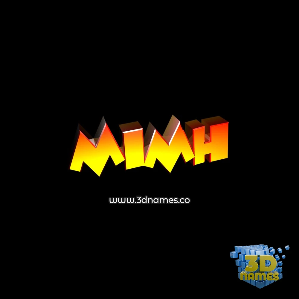 mimh in Black Background style - 3D name wallpaper