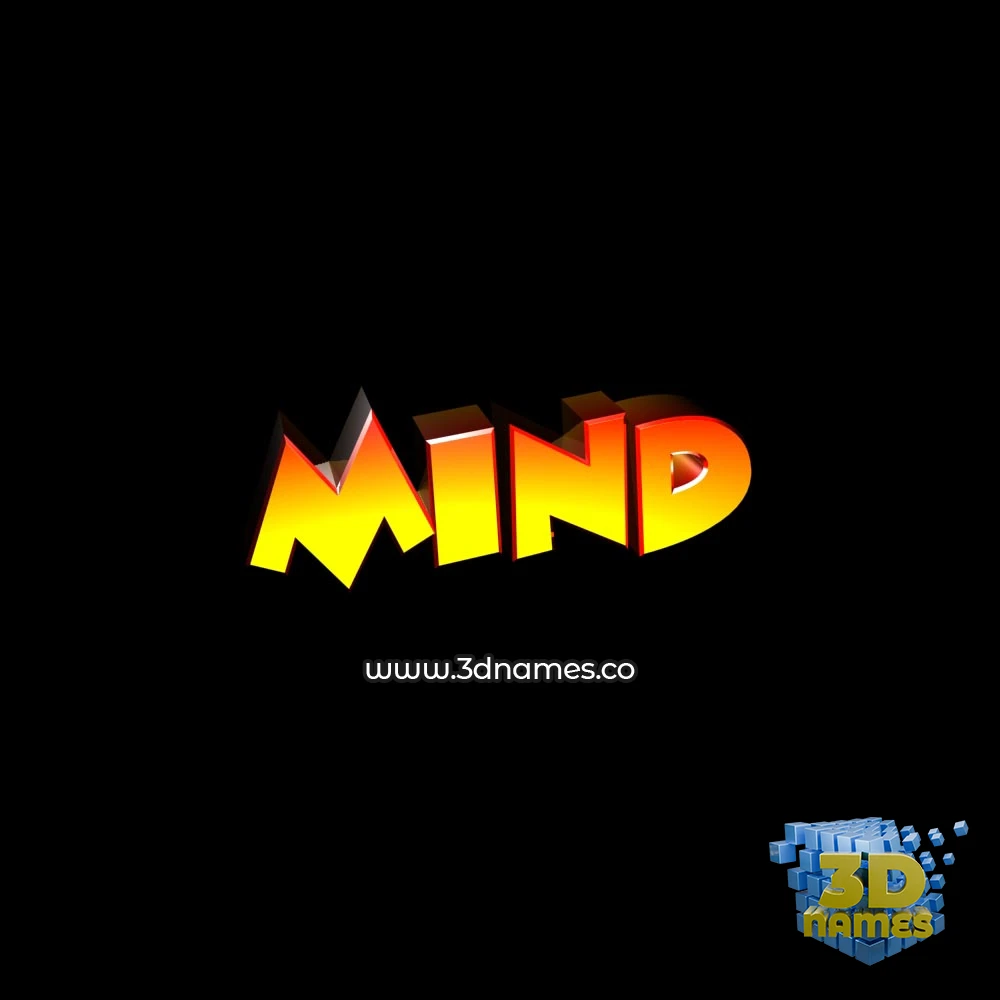 mind in Black Background style - 3D name wallpaper
