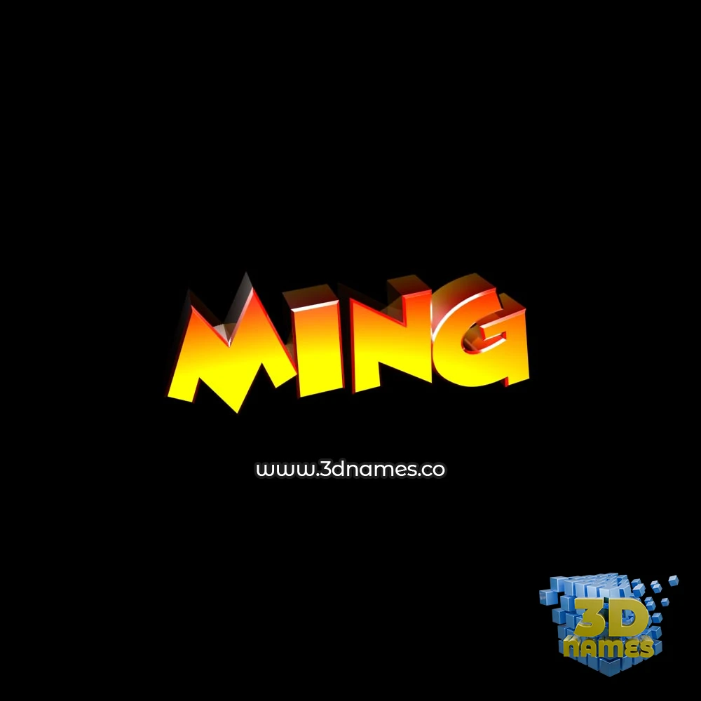 ming in Black Background style - 3D name wallpaper