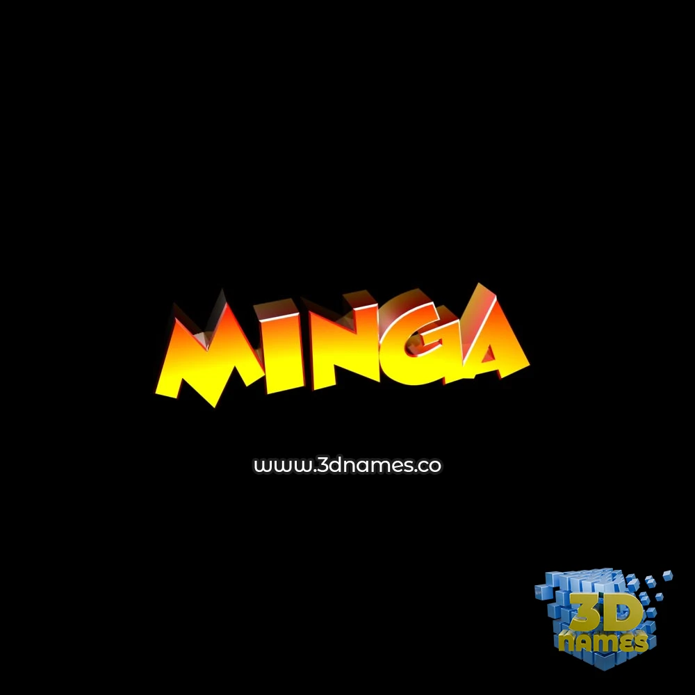 minga in Black Background style - 3D name wallpaper