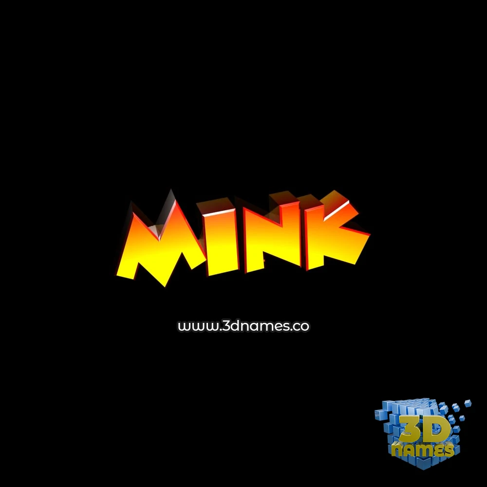 mink in Black Background style - 3D name wallpaper