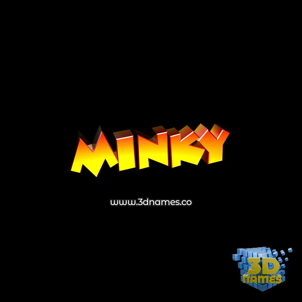 minky in Black Background style - 3D name wallpaper