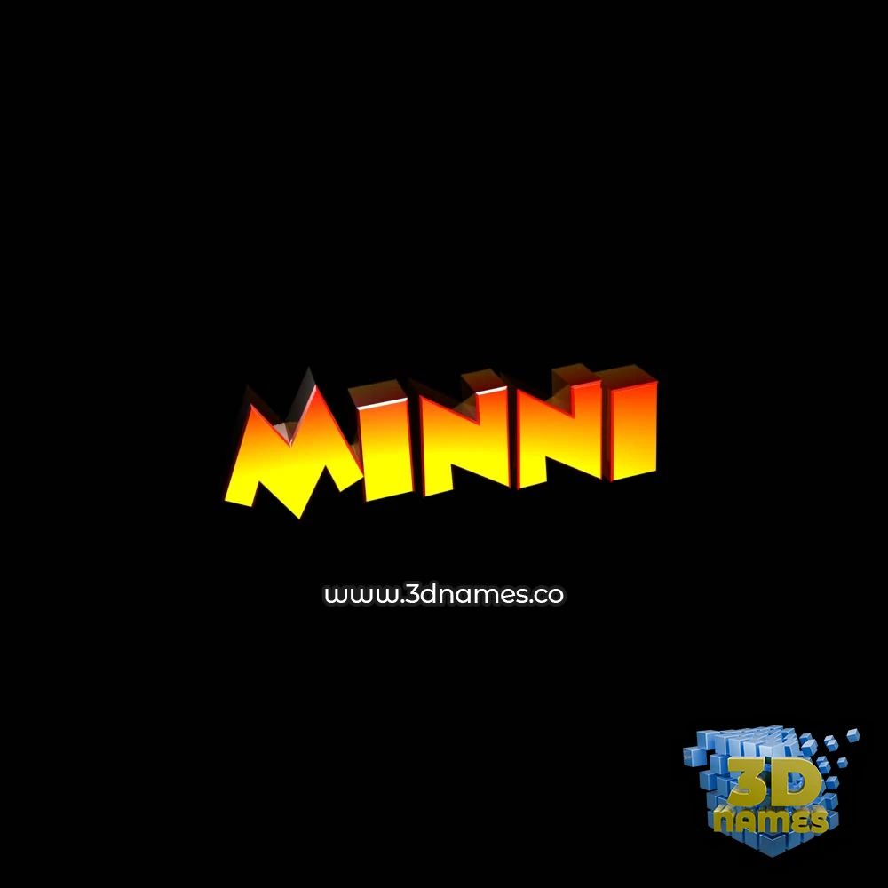 minni in Black Background style - 3D name wallpaper