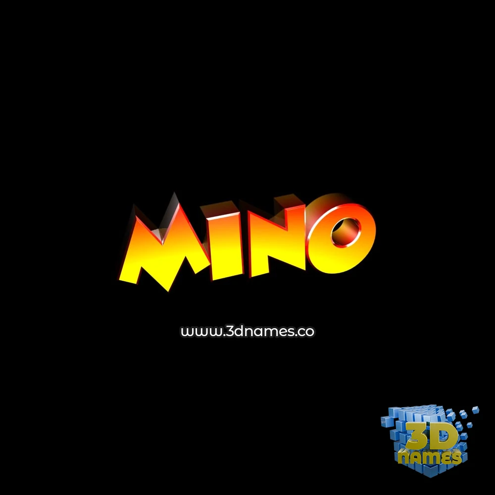 mino in Black Background style - 3D name wallpaper