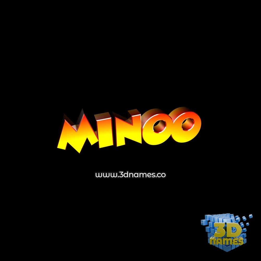 minoo in Black Background style - 3D name wallpaper