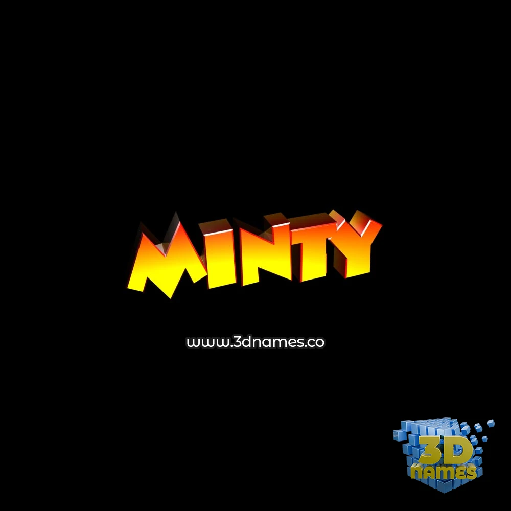minty in Black Background style - 3D name wallpaper
