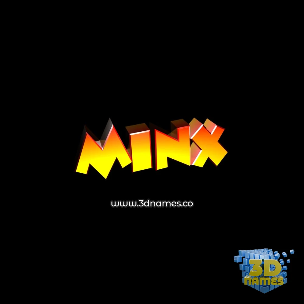 minx in Black Background style - 3D name wallpaper
