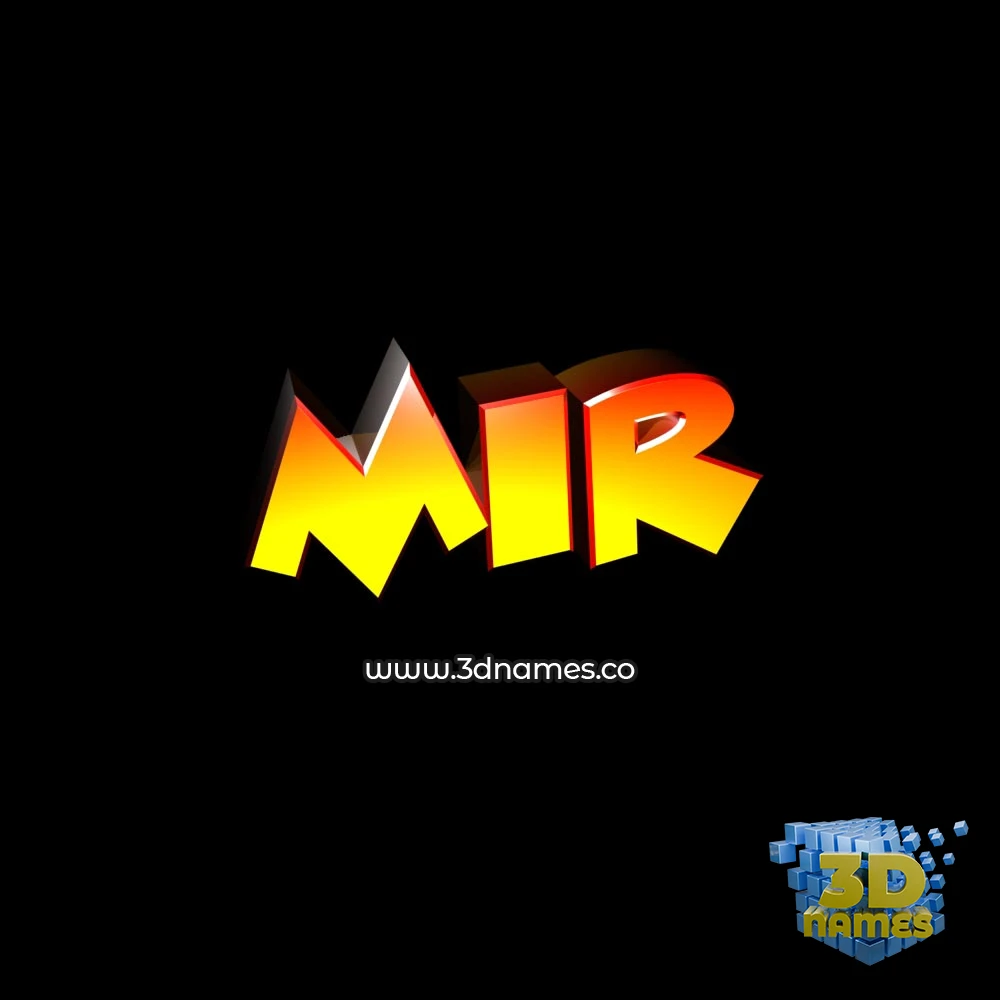 mir in Black Background style - 3D name wallpaper