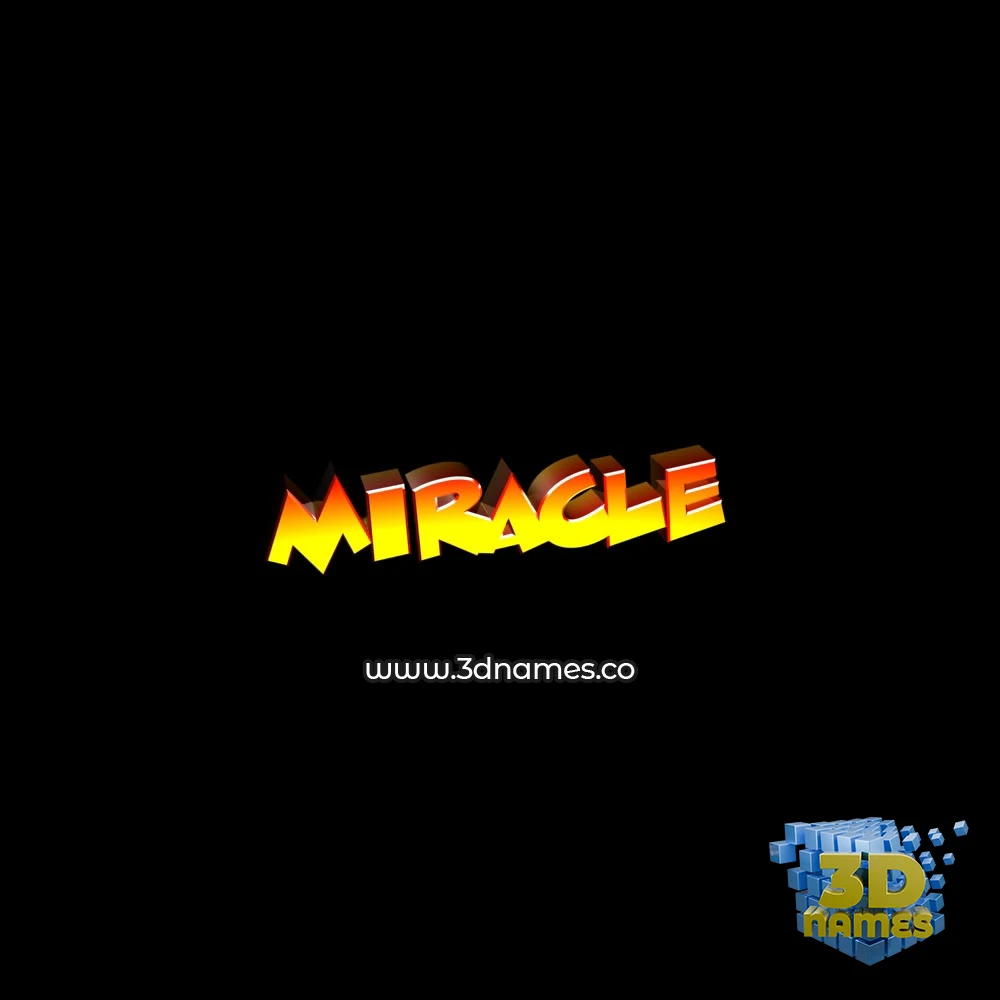 miracle in Black Background style - 3D name wallpaper