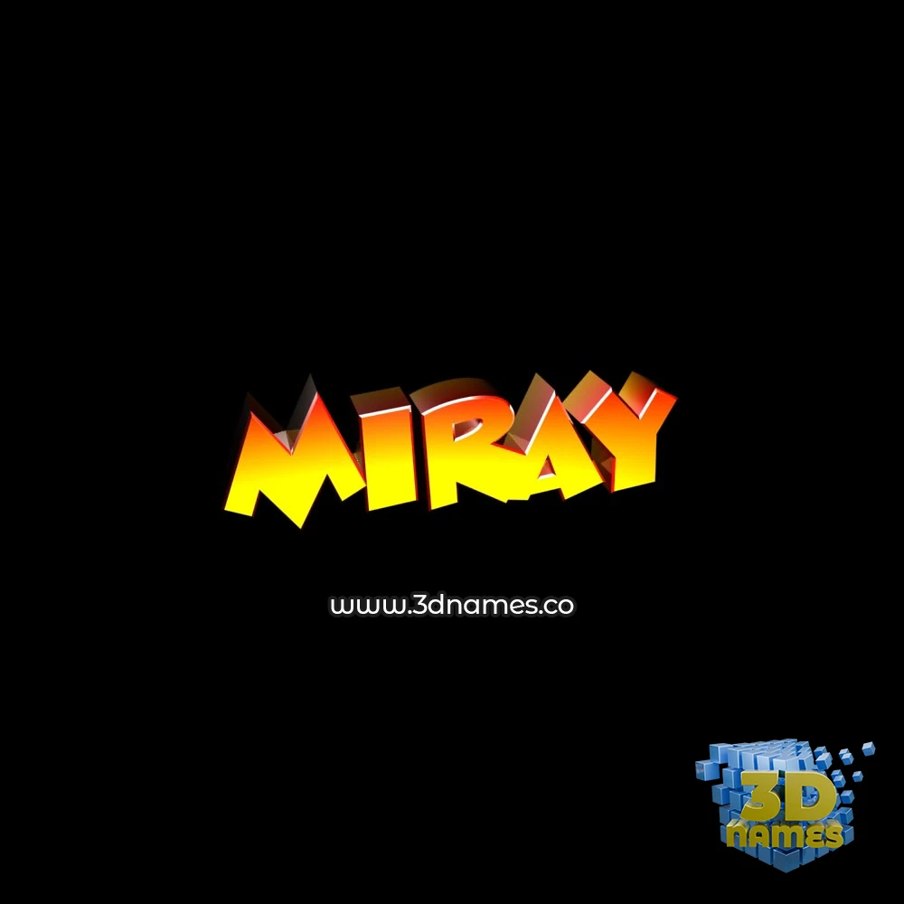 miray in Black Background style - 3D name wallpaper