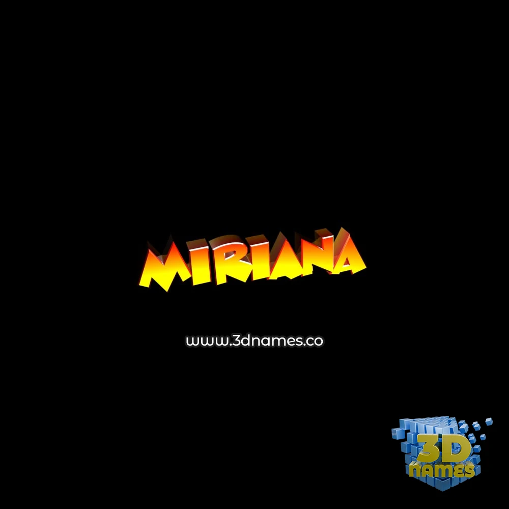 miriana in Black Background style - 3D name wallpaper