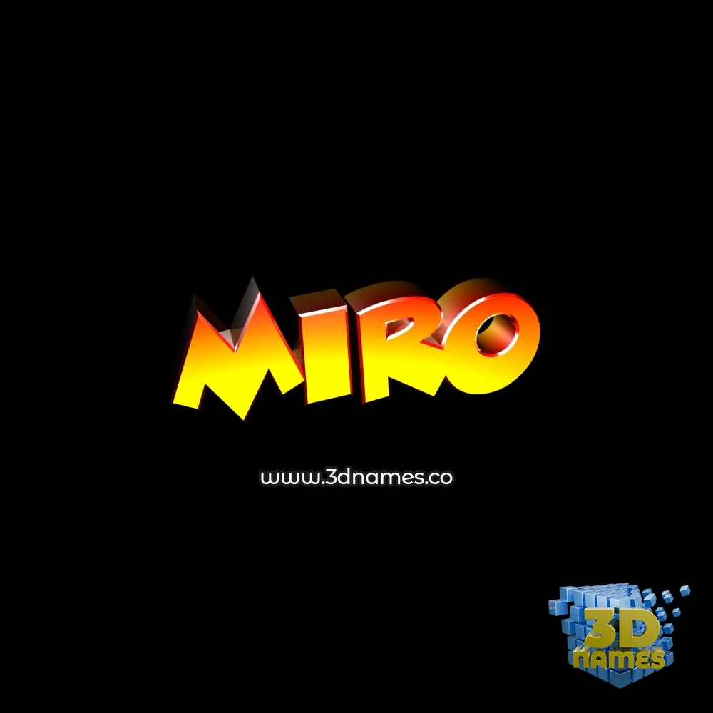 miro in Black Background style - 3D name wallpaper