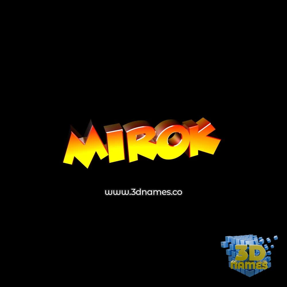 mirok in Black Background style - 3D name wallpaper