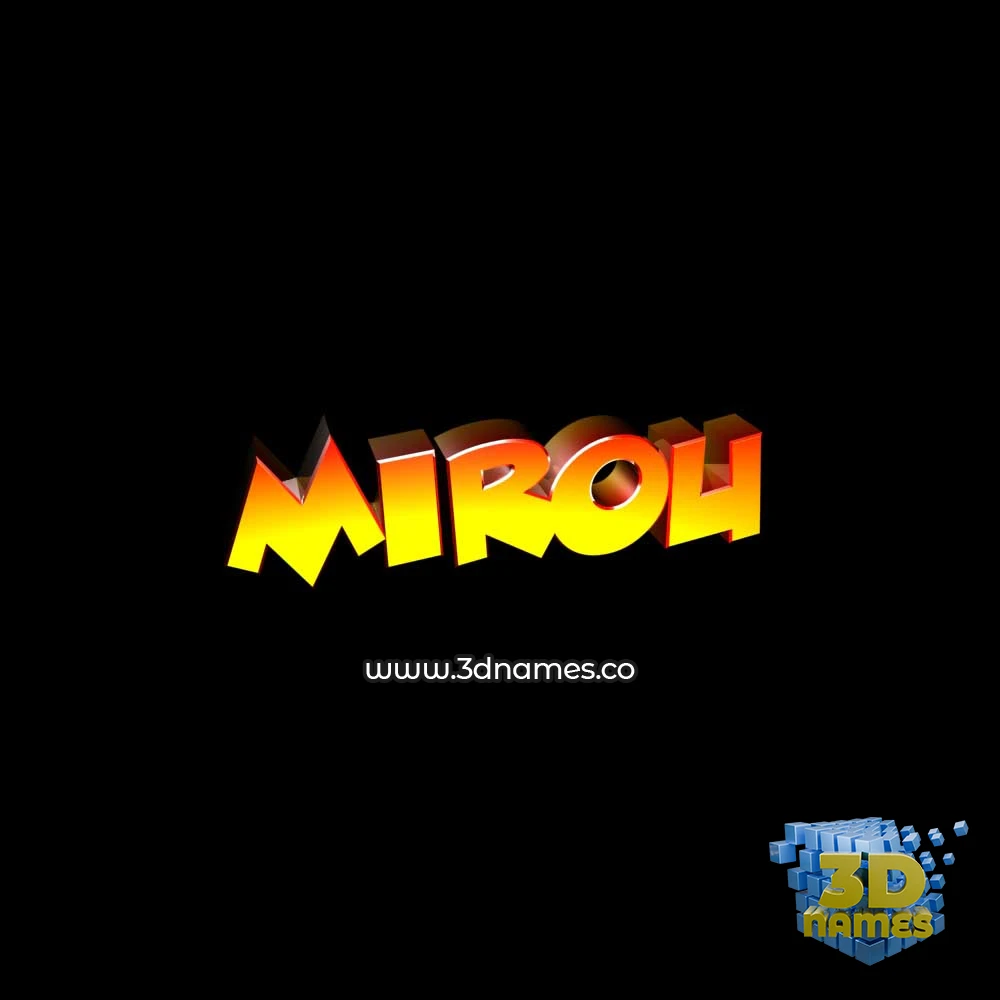 mirou in Black Background style - 3D name wallpaper