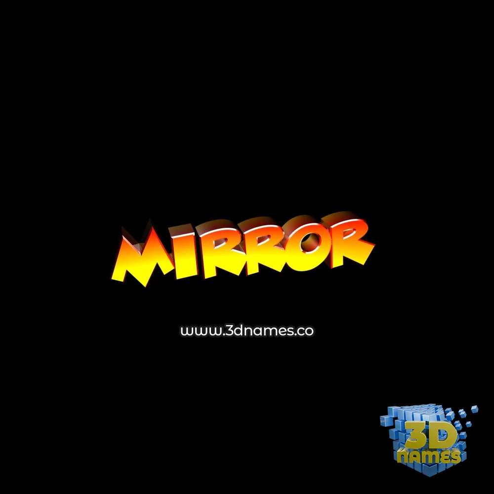 mirror in Black Background style - 3D name wallpaper