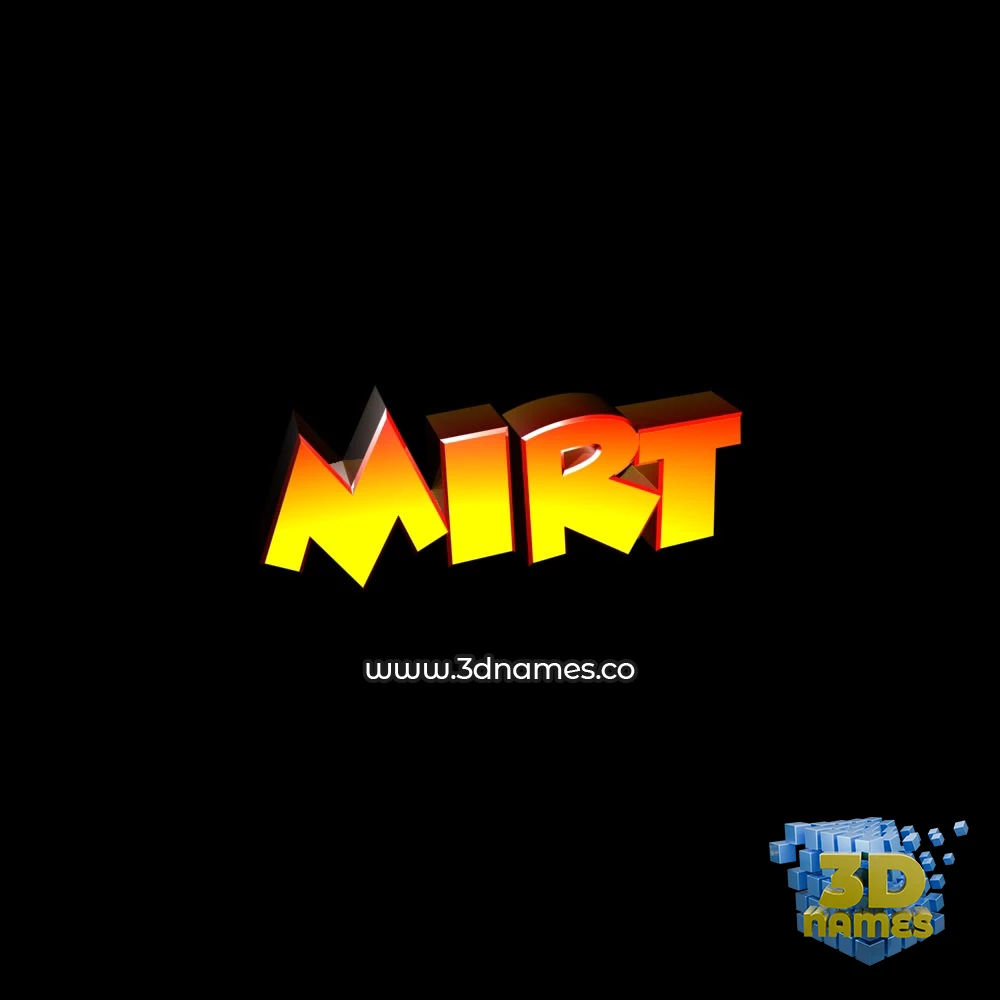 mirt in Black Background style - 3D name wallpaper