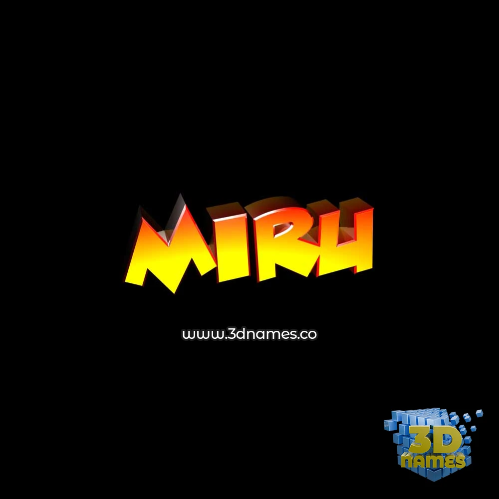 miru in Black Background style - 3D name wallpaper