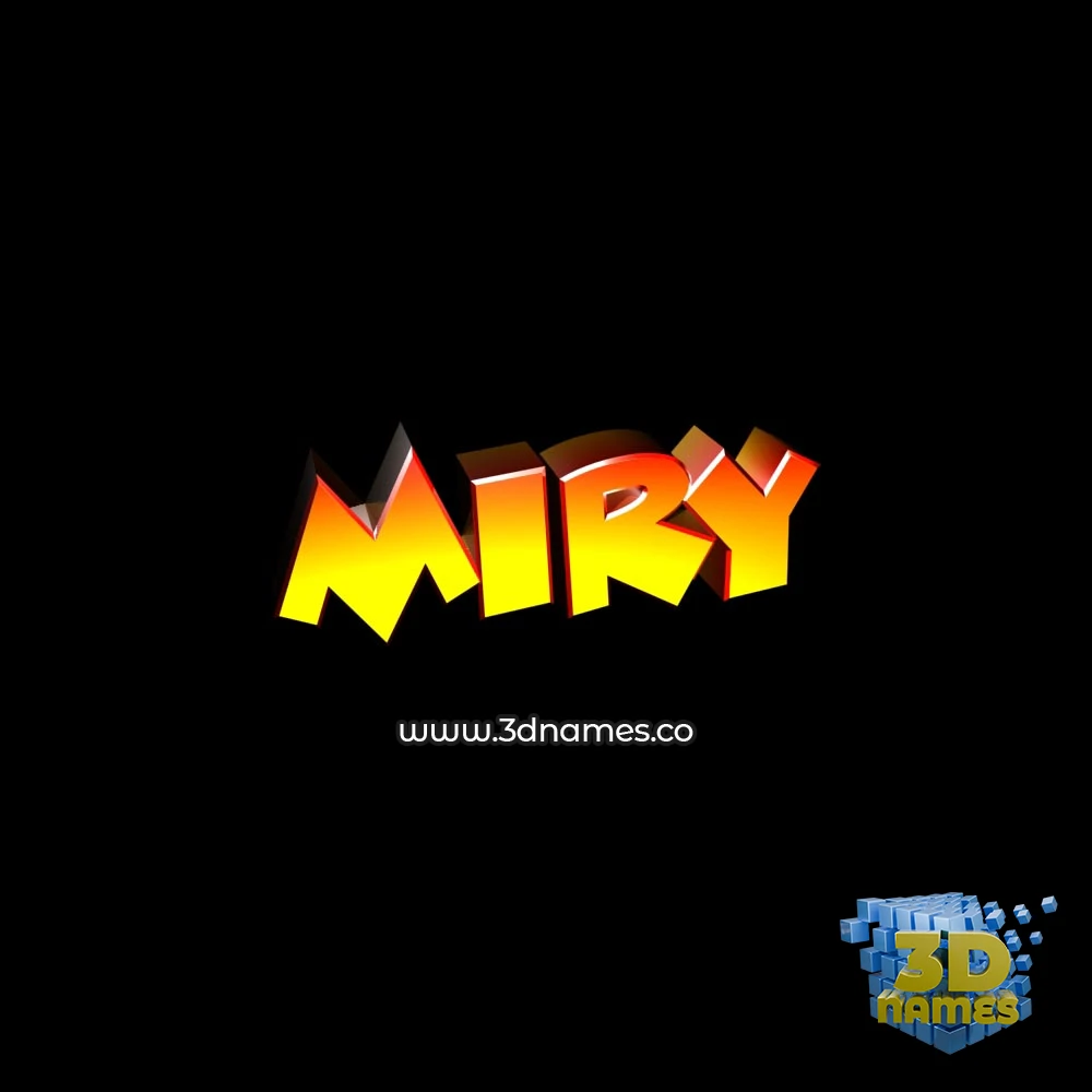 miry in Black Background style - 3D name wallpaper
