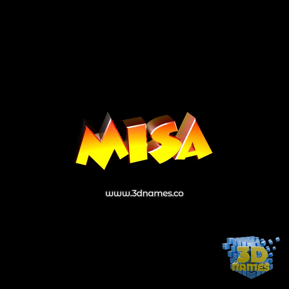 misa in Black Background style - 3D name wallpaper