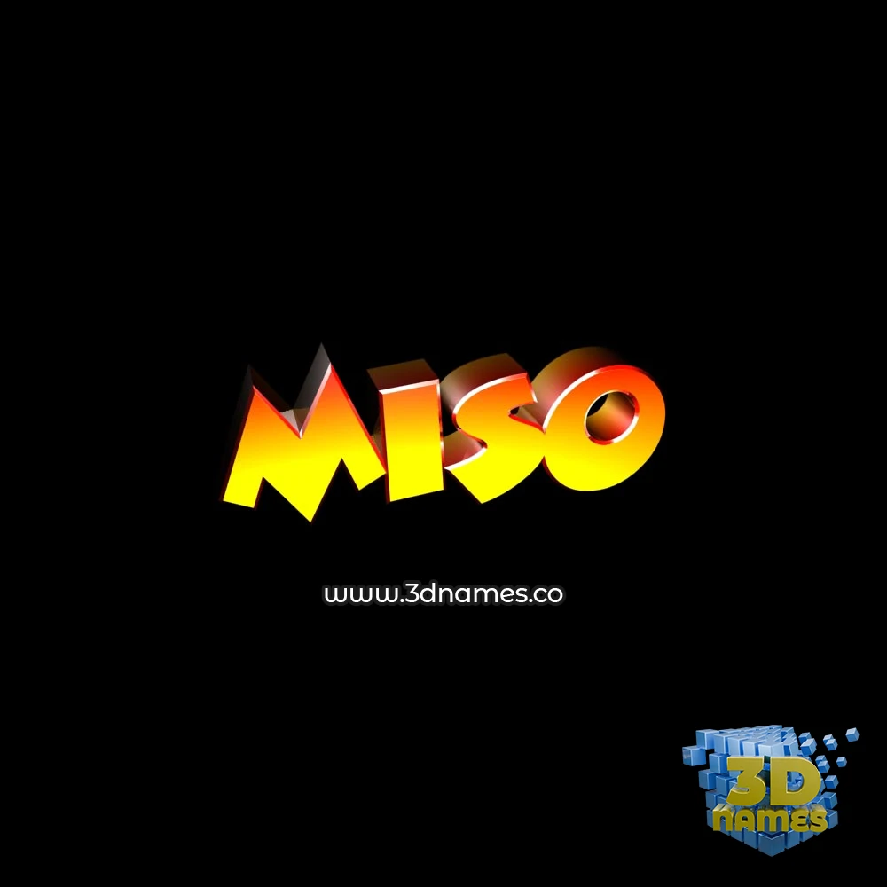 miso in Black Background style - 3D name wallpaper