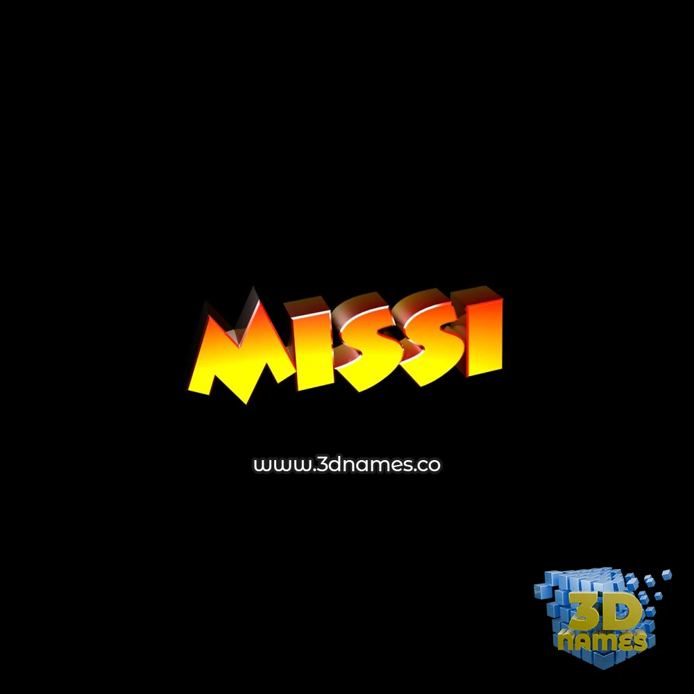 missi in Black Background style - 3D name wallpaper