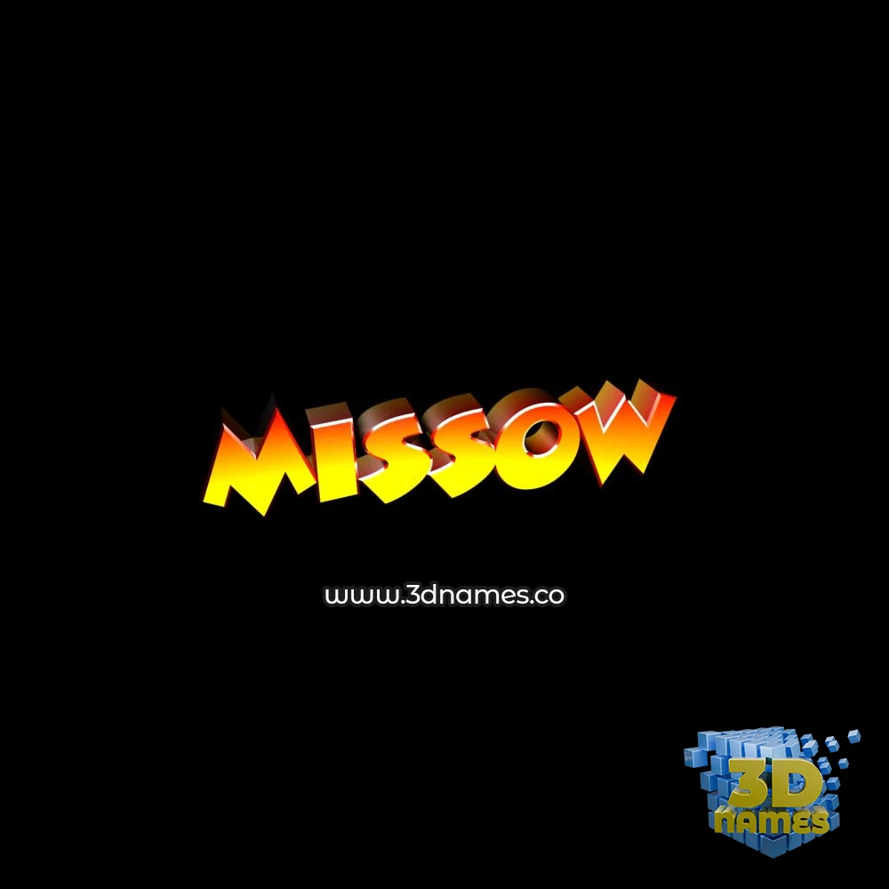 missow in Black Background style - 3D name wallpaper