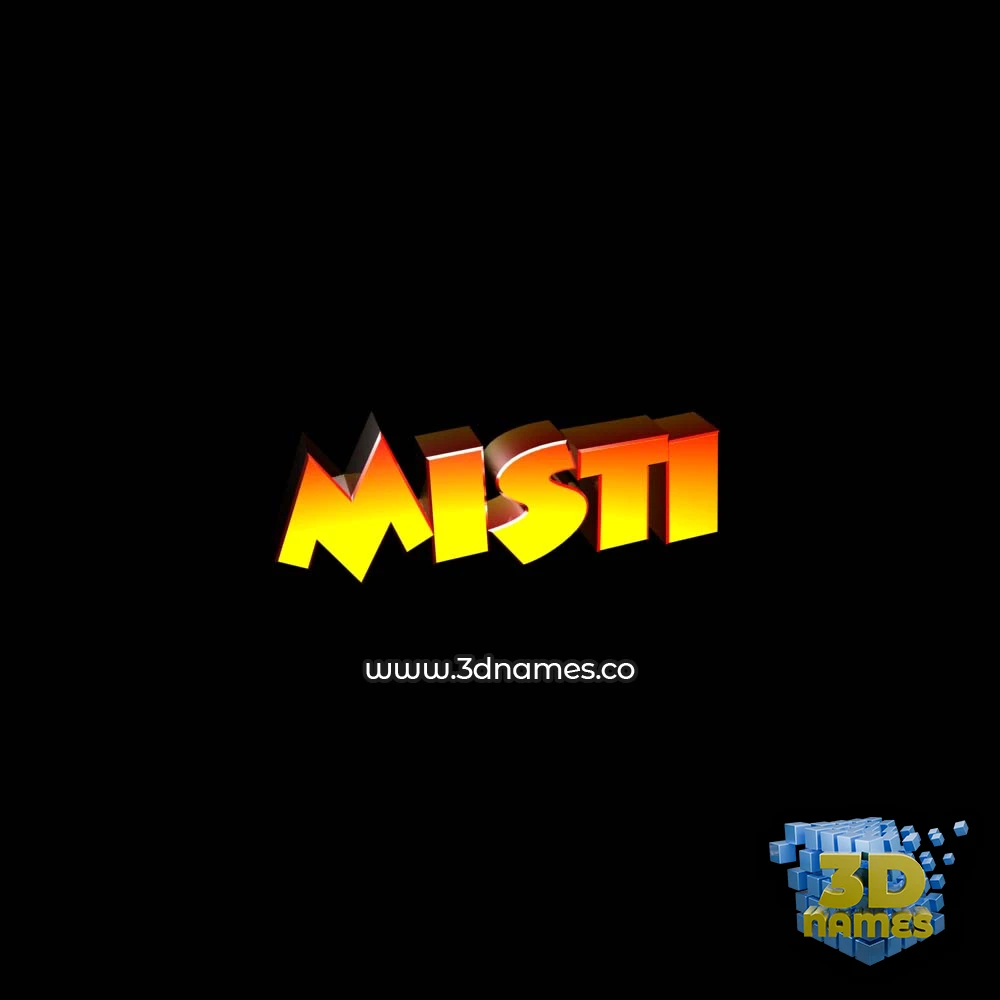 misti in Black Background style - 3D name wallpaper