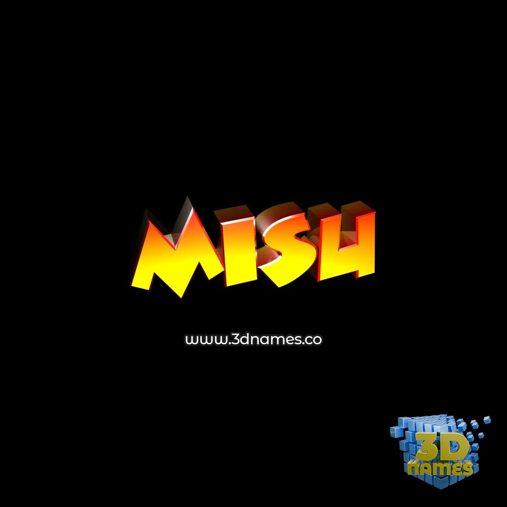 misu in Black Background style - 3D name wallpaper