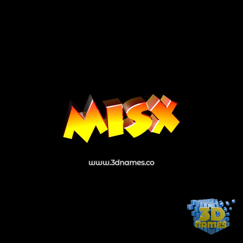 misx in Black Background style - 3D name wallpaper