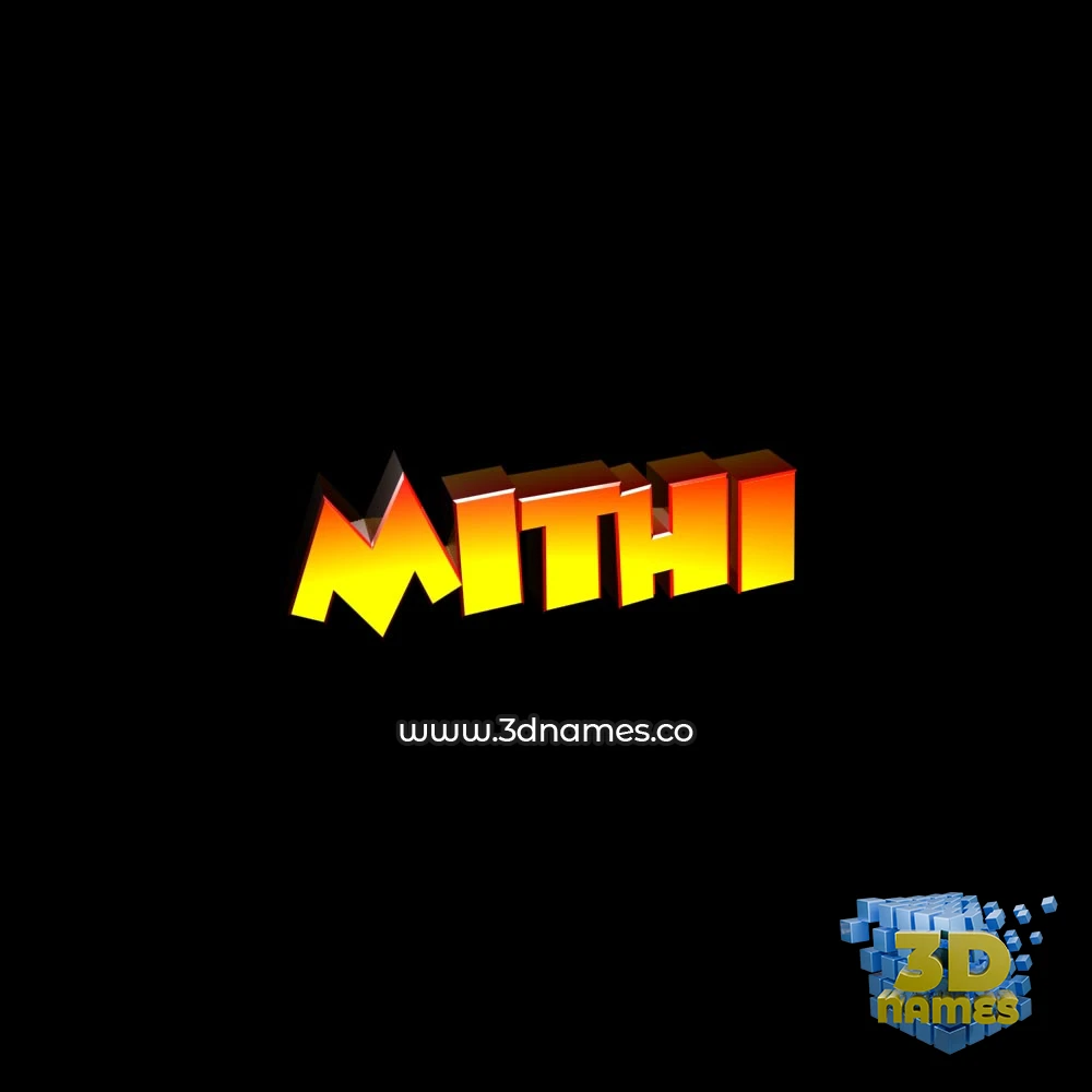 mithi in Black Background style - 3D name wallpaper