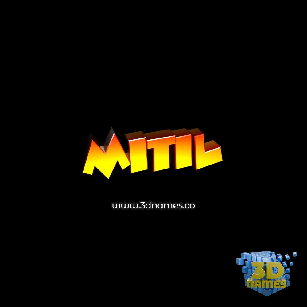 mitil in Black Background style - 3D name wallpaper