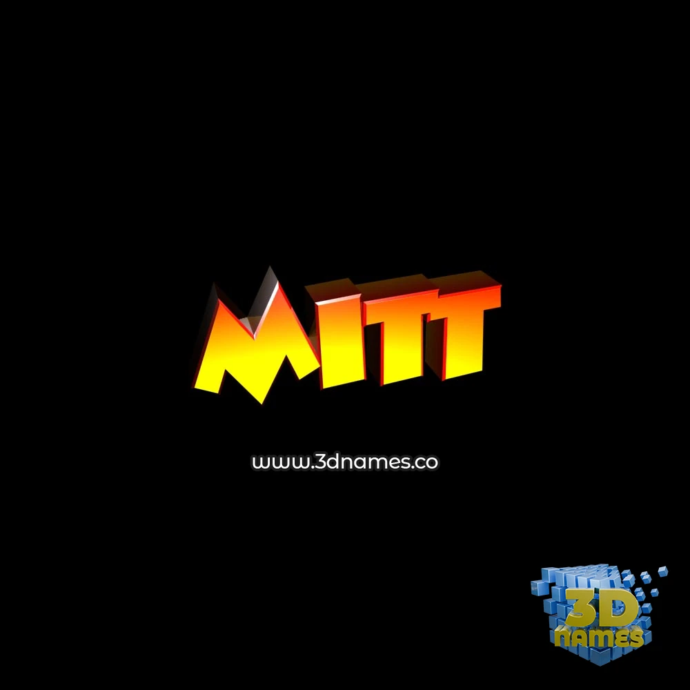 mitt in Black Background style - 3D name wallpaper